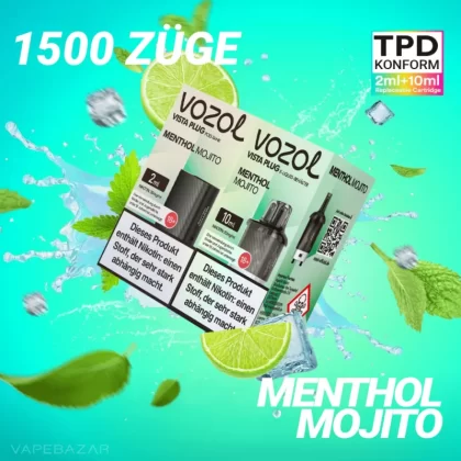 Vozol Vista Plug – Menthol Mojito Prefilled Pod - Pod Kit; La Fume; 2ml + 10ml