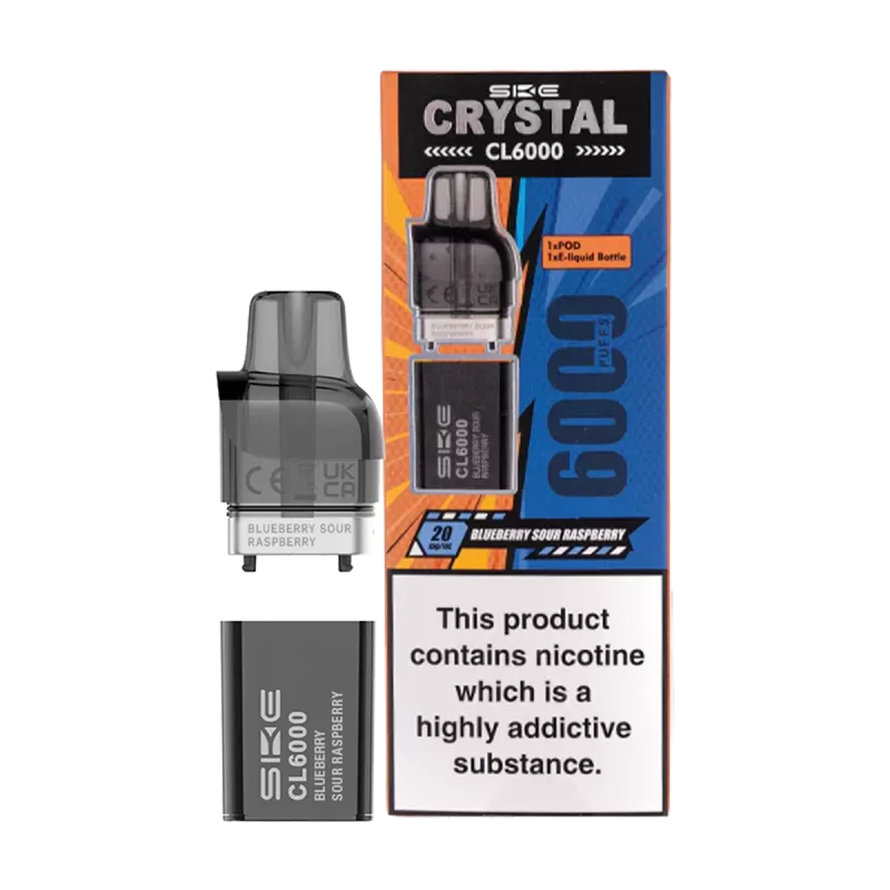 Blueberry Sour Raspberry SKE Crystal CL6000 Pods - Ecigwizard