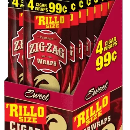 Zig Zag Sweet Rillo Size Blunt Wraps - Product#Sweet~Packaging#15 Packs of 4