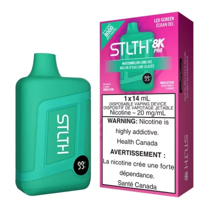STLTH 8K Pro Disposable Vape Device - Watermelon Lime Ice - 20mg/ml
