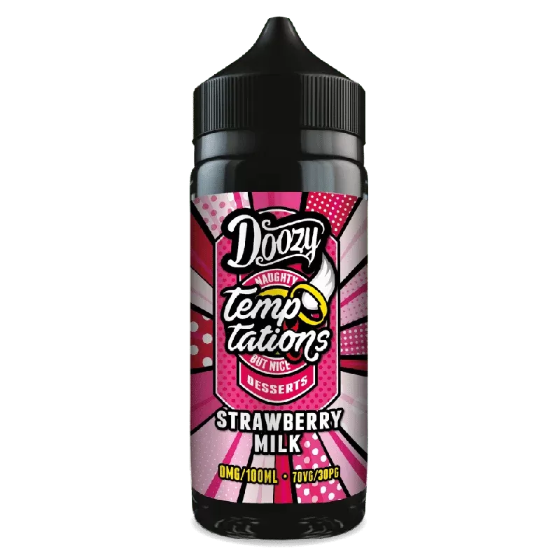 Doozy Temptations 100ml E-Liquid Shortfill Strawberry Milk - Title#0mg