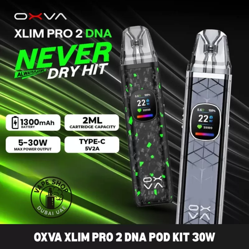 OXVA Xlim Pro 2 DNA Kit 30W In Dubai - Frost Titanium Blue, Luminous Forged Carbon Fiber – Daylight State