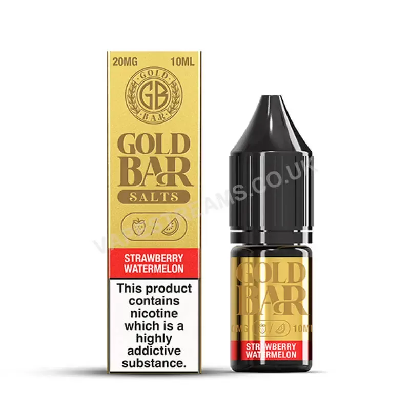 Gold Bar Strawberry Watermelon Nic Salt E-Liquid - Vapestreams Co
