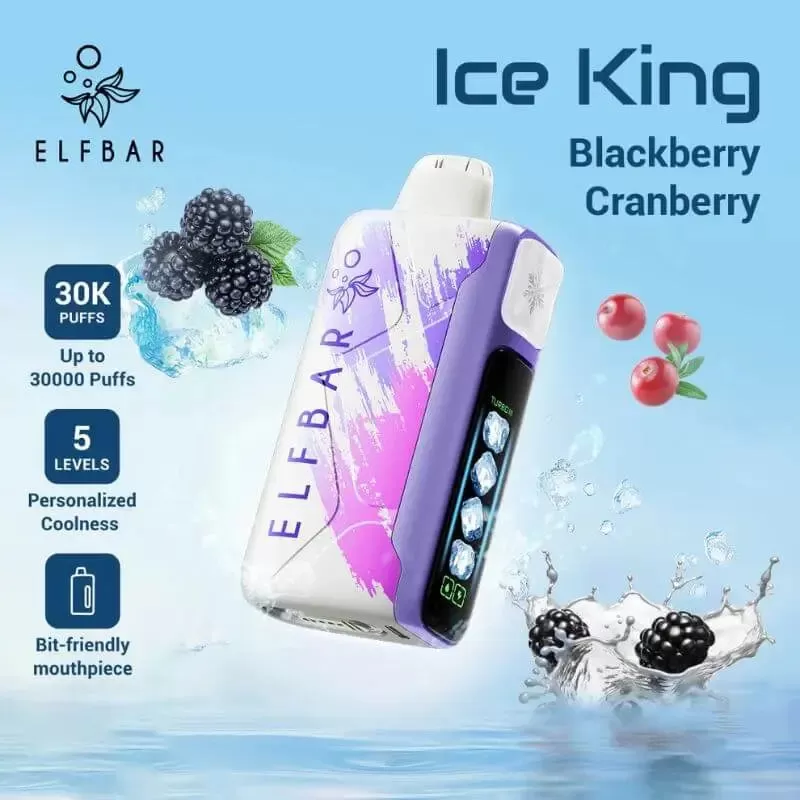 ELFBAR ICE KING 30,000 Puffs - Blueberry Raspberry Watermelon - Image 3