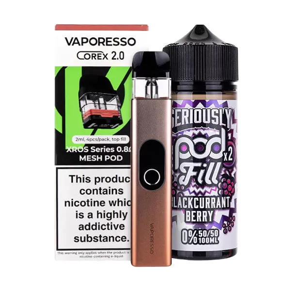 Vaporesso XROS 4 Nicotine Free Bundle - Champagne Gold / 0.6ohm (Mesh) - Image 2