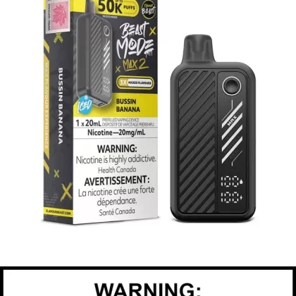 Bussin Banana Iced Flavour Beast Beast Mode Max 2 Disposable Vape