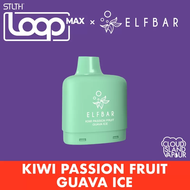 STLTH LOOP MAX X ELFBAR Pod Pack – Kiwi Passion Fruit Guava Ice - Strength#20mg