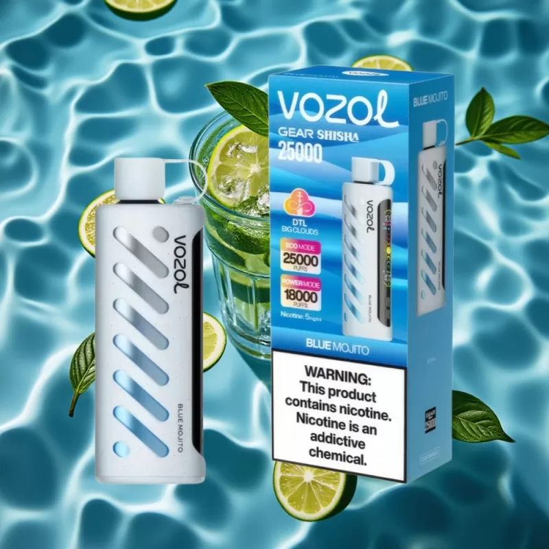 VOZOL Gear Shisha 25000 Puffs Dual Mesh Disposable Vape Blue Mojito 5mg S.i.L.C Tech - Bangvapeaustralia - Image 2