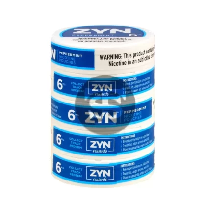 Zyn Nicotine pouches 6mg Peppermint, 5 cans - Ejuicewarehouse