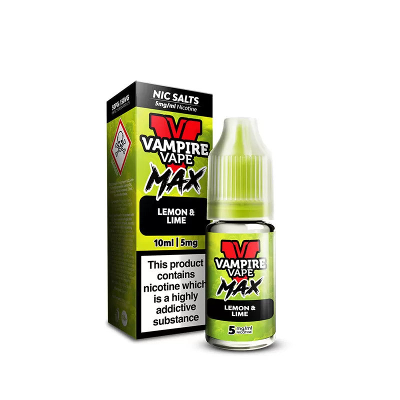 Vampire Vape MAX Lemon Lime Nic Salt E-Liquid 10ml - Image 2