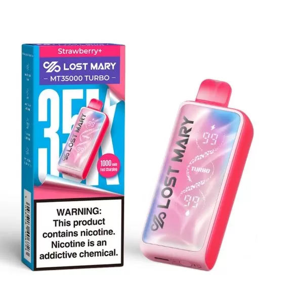 Lost Mary MT35000 Turbo Rechargeable Disposable Vape (35,000 Puffs) - 20 mg / Cherry Strazz - Image 3