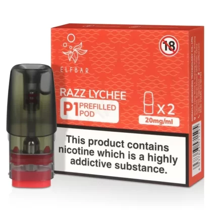 RAZZ LYCHEE ELF BAR MATE P1 PREFILLED POD - Eliquidsupply