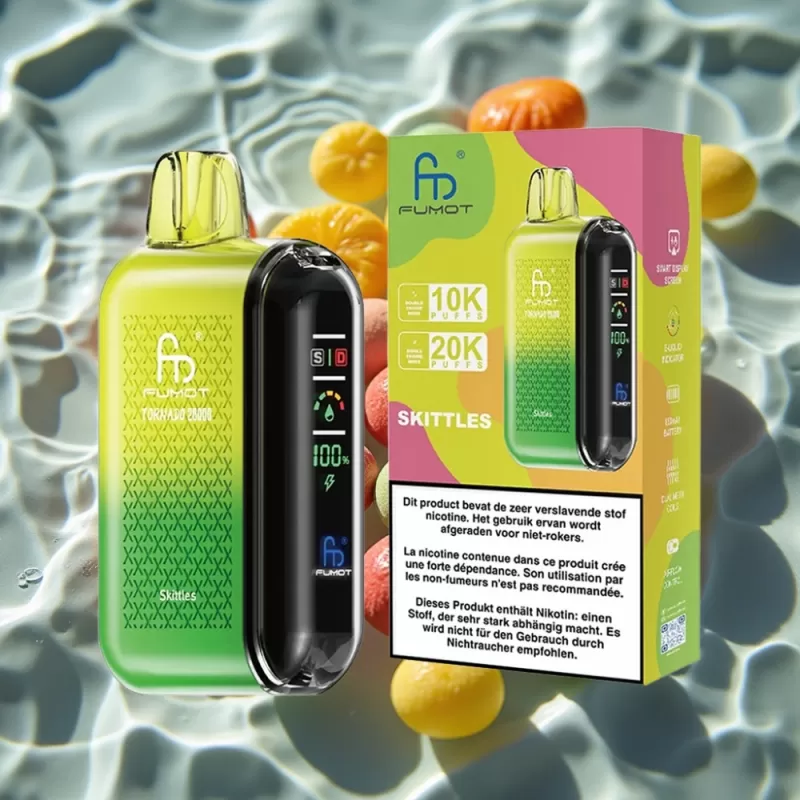 Fumot Tornado 20000 Puffs Skittles Disposable Vape with Dual Mesh Coil & Smart Display - Bangvapeaustralia - Image 2