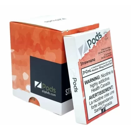 Z pods STLTH Compatible – Strawnana - Supreme Nic Blend – 20 MG with 50 MG Throat Hit; Ontario, Outside Ontario