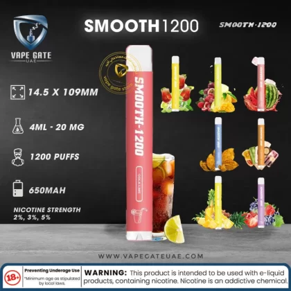 SMOOTH DISPOSABLES (20MG - 1200 Puffs) - Mojito (30mg)