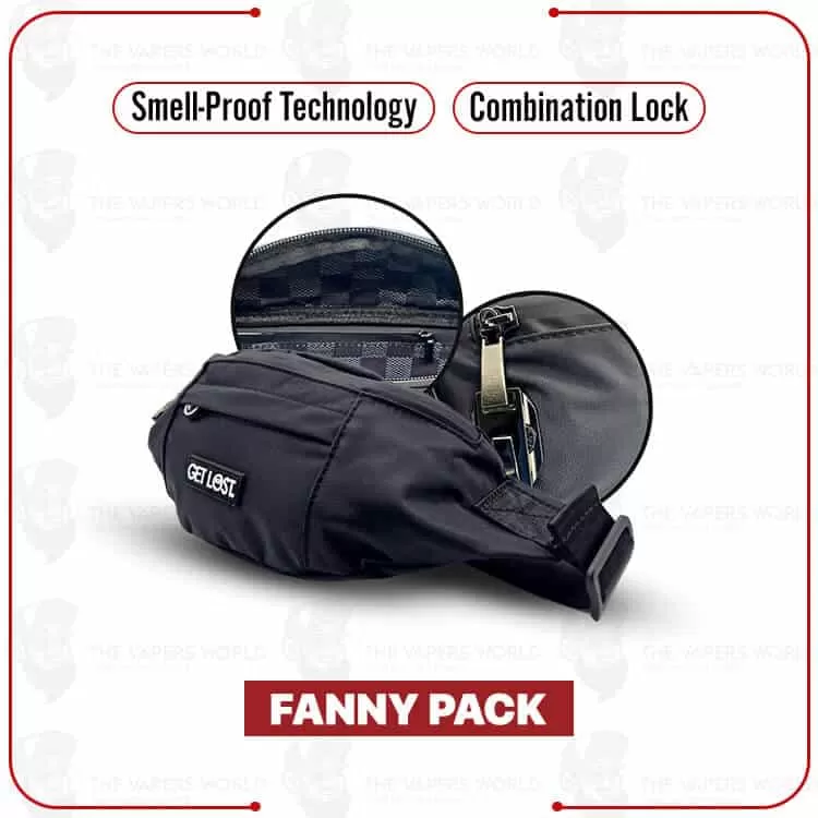 Smell Proof Premium Fanny Pack by Get Lost – Black - Thevapersworld