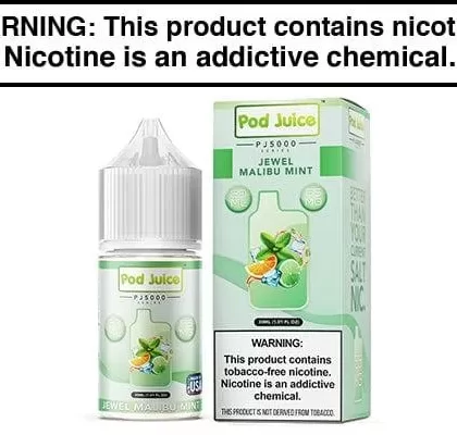 JEWEL MALIBU MINT BY POD JUICE SALT PJ5000 SERIES 30ML - Vapejuice
