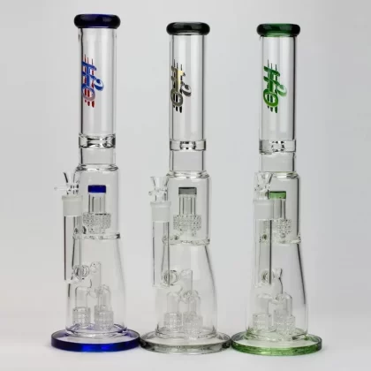 17.5 inches H2O Glass Water Bong with Shower Head Percolator