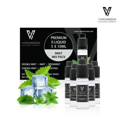 Vapoursson e-Liquid – Mint Mix 0mg 10ml Bottle x 5 Pack | Cigee