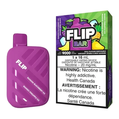 Flip Bar Disposable Vape Device – Banana Blackberry Ice And Mango Pineapple Ice - Nicotine Strength#20mg/ml