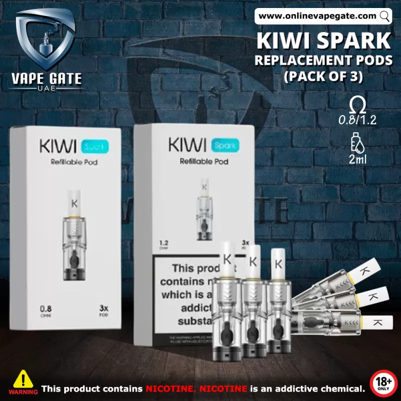 Kiwi Spark Replacement Pods (Pack of 3) - 1.2 ohm