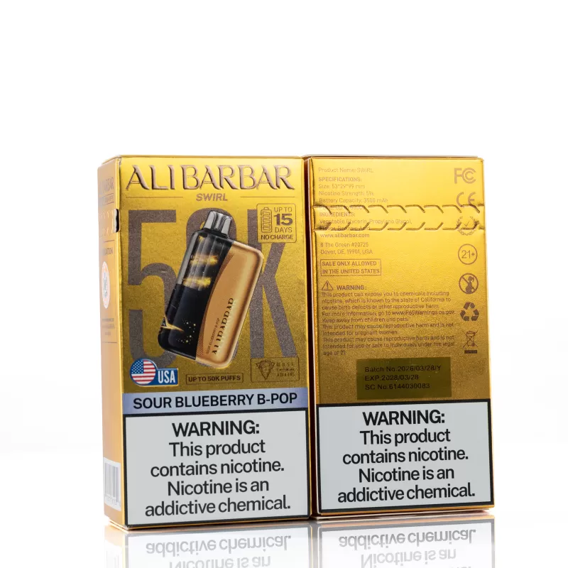 Alibarbar Swirl 50K Disposable Vape - Frozen banana Toffee - Image 2