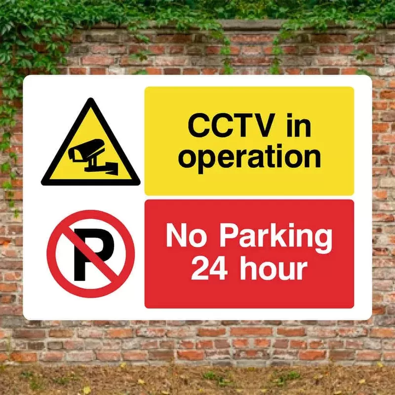 CCTV No Parking 24hr Sign