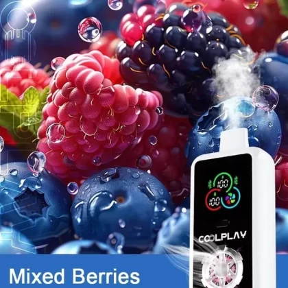 Coolplay Tornado 25K - Disposable#MIXED BERRIES>WATERMELON ICE>MANGO ICE>BLUEBERRY ICE>LEMON MINT>FIZZY CHERRY>PEACH ICE>GRAPE SHISHA>TWO APPLE SHISHA