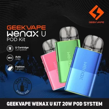GEEKVAPE Wenax U Kit 20W Pod System 1000mAh Vape Kit in Dubai, UAE - Black, Blue