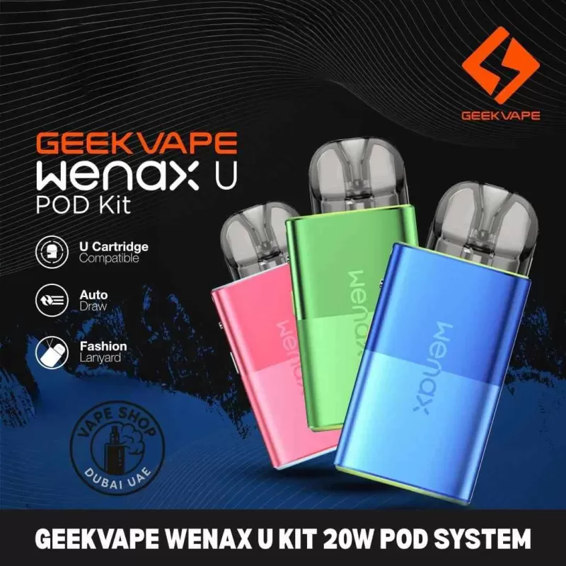 GEEKVAPE Wenax U Kit 20W Pod System 1000mAh Vape Kit in Dubai, UAE - Black, Blue