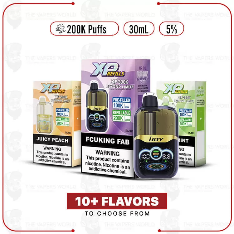 IJoy XP200K Puff Disposable Vape - Blue Razz Ice, Cool Mint