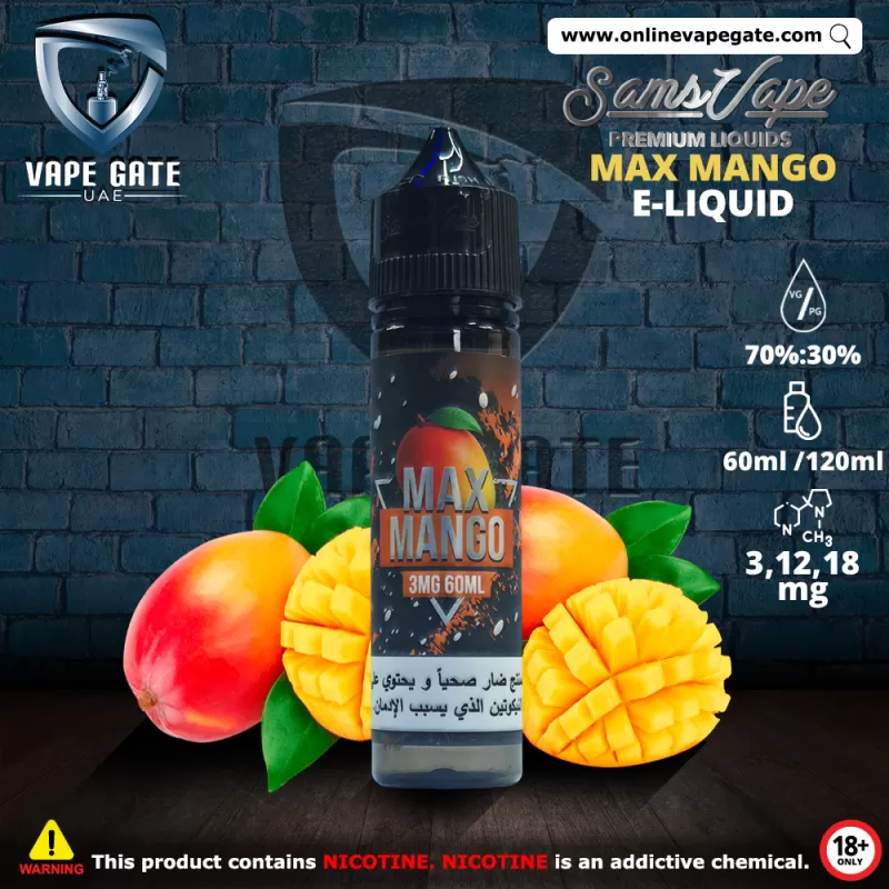 Max Mango E-Liquid - Sam Vapes - 3 mg / 120 ml
