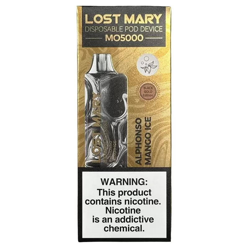 Lost Mary MO5000 – Alphonso Mango Ice – Black Gold Edition - Ejuicewarehouse
