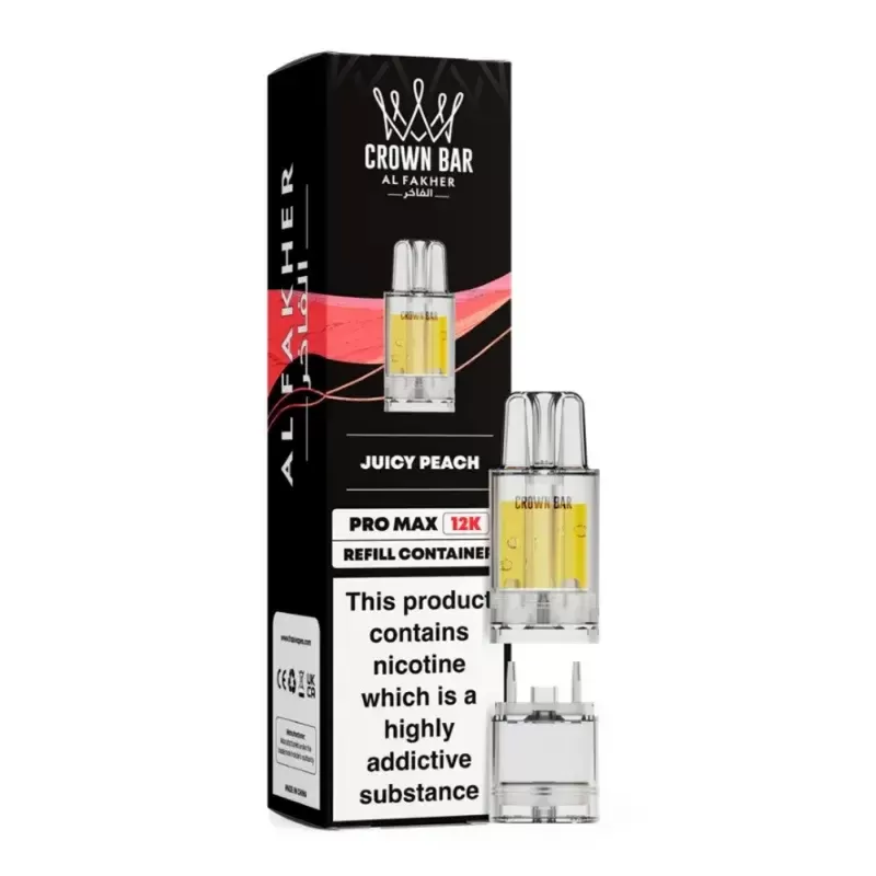 Al Fakher Crown Bar Pro Max 12K Prefilled Pod Juicy Peach - Nicotine Strength#20mg