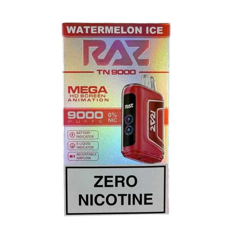 Watermelon Ice – RAZ TN9000 – Zero Nicotine – United States