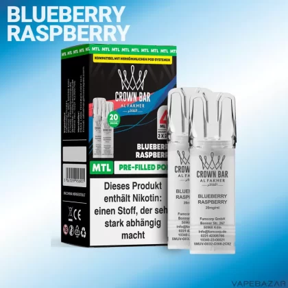 Al Fakher Pods Crown Bar 600 – MTL 20mg – Blueberry Raspberry - Blaubeere / Himbeere