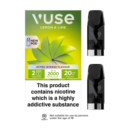 Lemon & Lime Vuse Pro Pods - 20mg - Vape Product (543456)