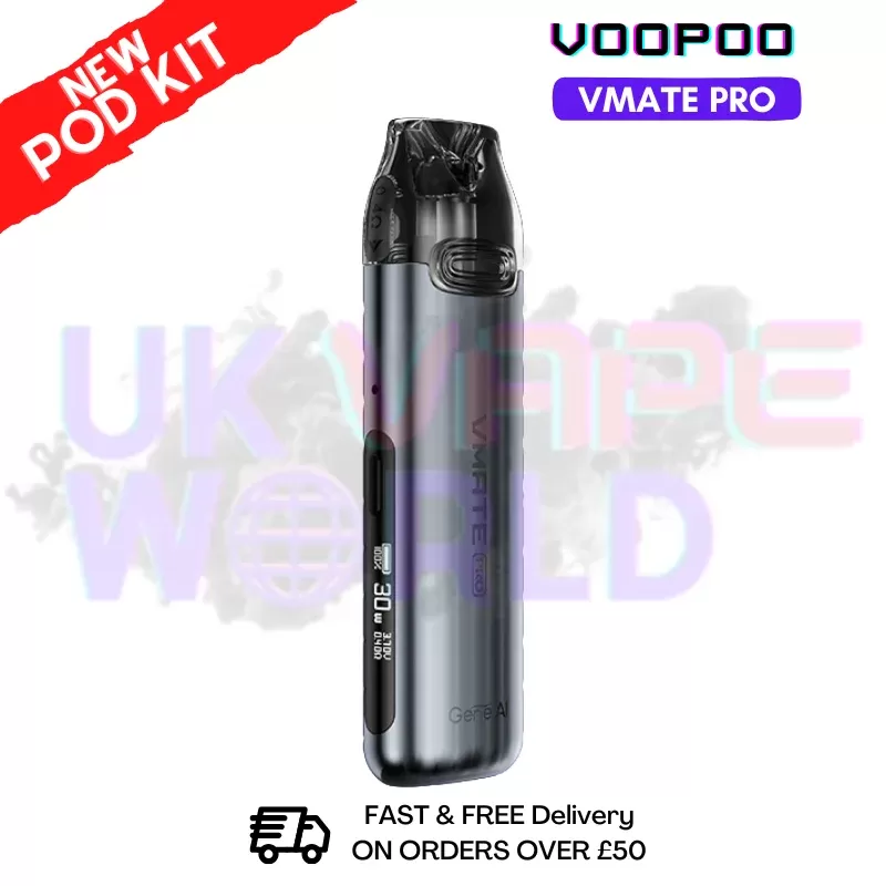 Space Grey Voopoo Vmate Pro 25W Pod Kit – Free NicSalt