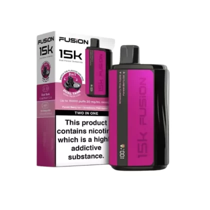Ivg Fusion 2 in 1 Disposable Vape – Forest Berry Ice + Strawberry Pink Apple 20mg (15000Puffs)