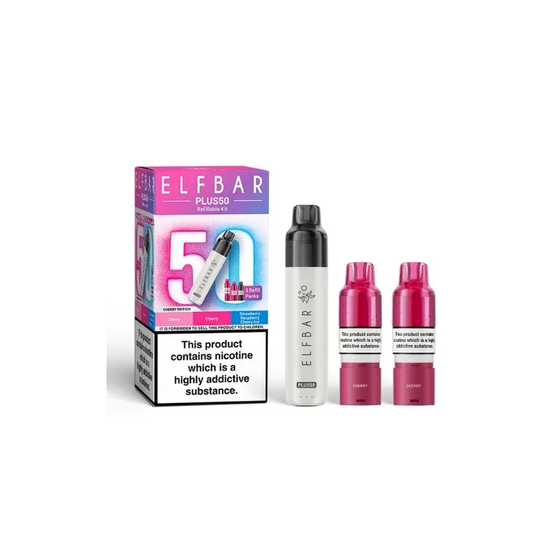 ELF BAR Plus 50 Prefilled Pod Kit Cherry Edition - Strength#20mg (A00ED6)