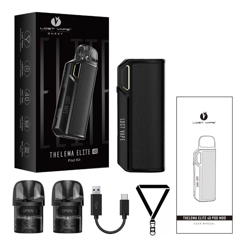 Lost Vape Thelema Elite 40 Pod Kit 1400mAh - Eagle Black - Image 3