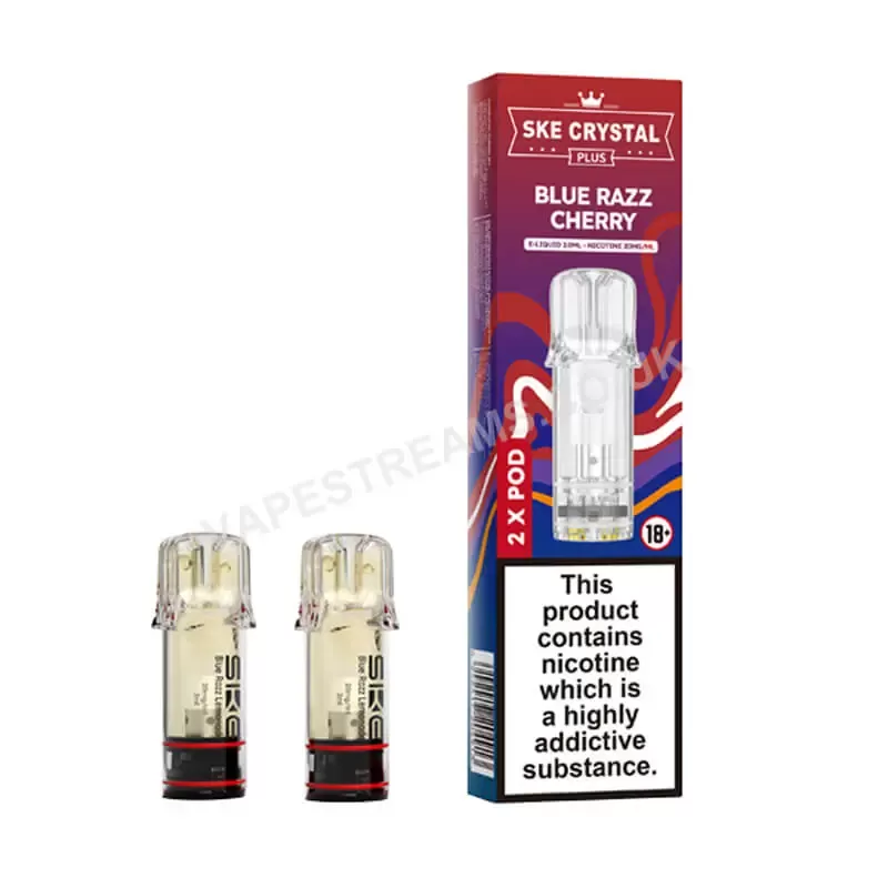 SKE Crystal Plus Blue Razz Cherry Prefilled Pod - Vapestreams Co