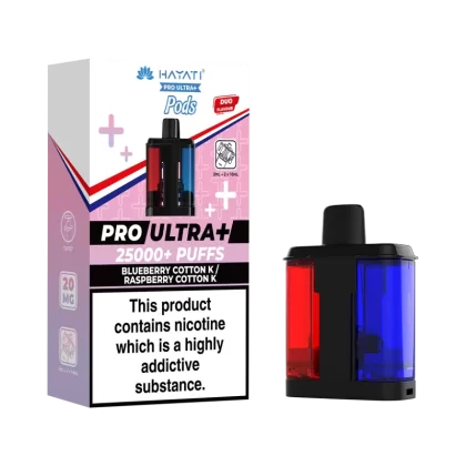 Blueberry Cotton K / Raspberry Cotton K Hayati Pro Ultra Plus Refill Pack - 20mg - Vape Product (C0D6B3)