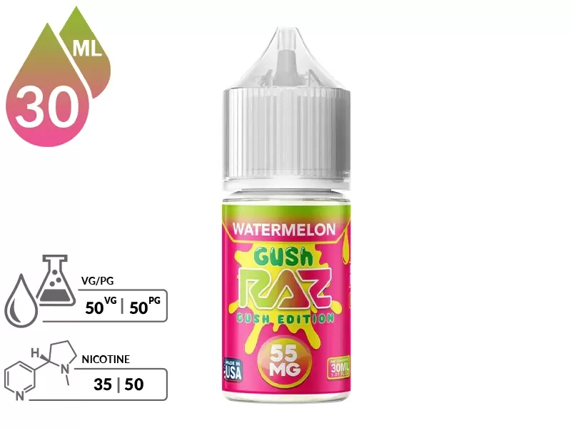 Watermelon Gush Pod Juice x RAZ Salt 30ml - Vape Product, Vape Product - Image 2