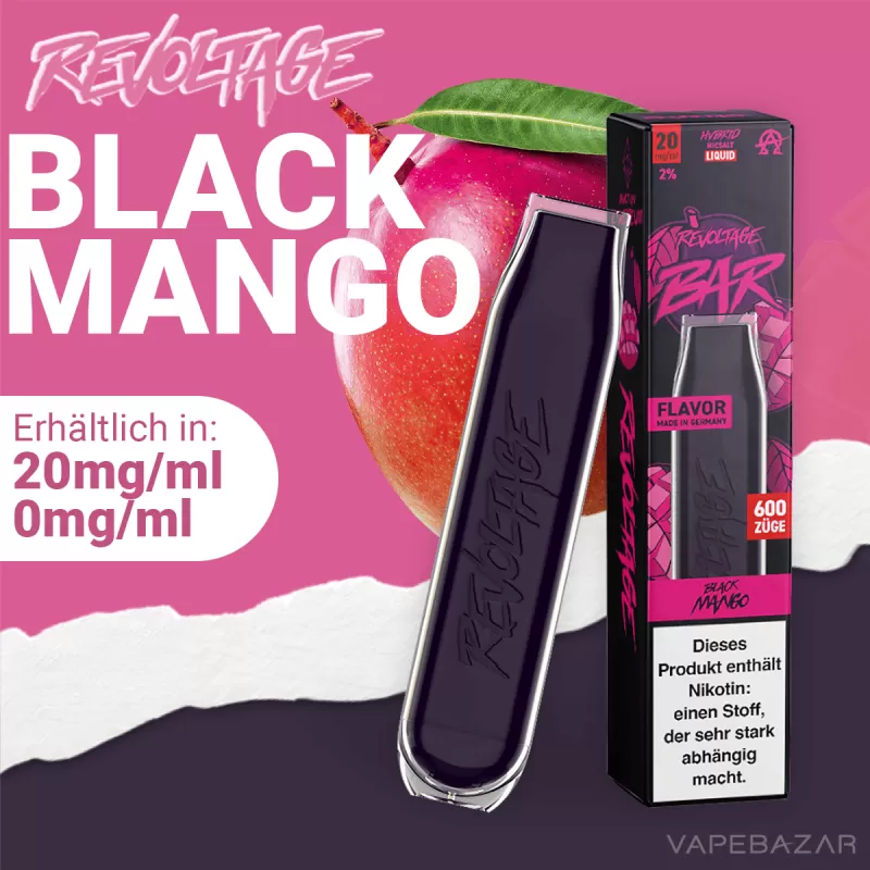 Revoltage Bar – Black Mango - Aupo; 20mg/ml, Nikotinfrei; Vape Product