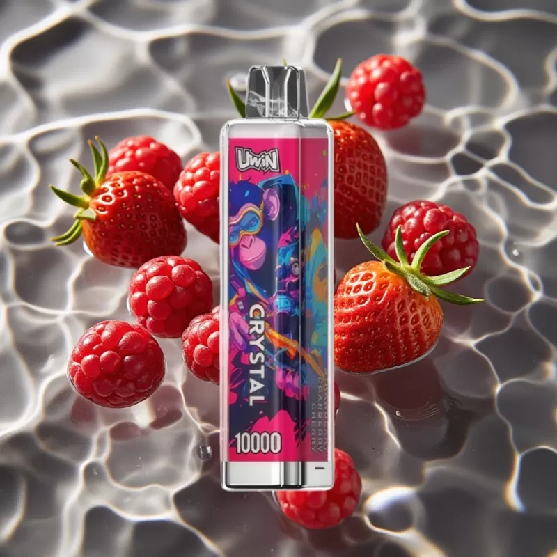 UWIN Crystal 10000 Puffs Disposable Vape – Strawberry Cranberry Cherry, 18mL, 5% Nicotine, RGB Lights - Bangvapeaustralia