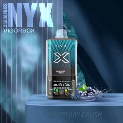 VIGORBOX NYX 25K PUFFS - FLAVORS#BLUEBERRY CRUSH>PASSION FRUIT KIWI GUAVA>MINT FROST>MANGO PUNCH>YAKULT ICE>PEACH MANGO WATERMELON>RICH GRAPE>STRAWBERYY ICE CREAM>STRAWBERRY WATERMELON ICE>W