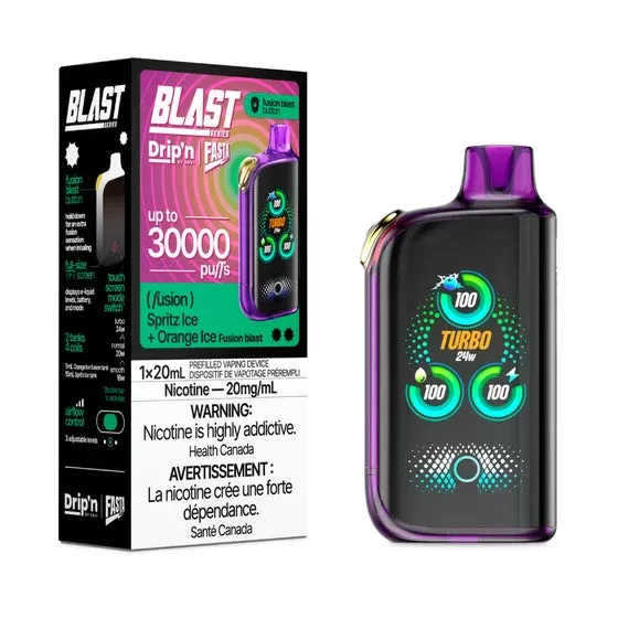 Drip’n Fasta Blast Disposable Vape – 30K Puffs – Spritz Ice + Orange Ice Fusion