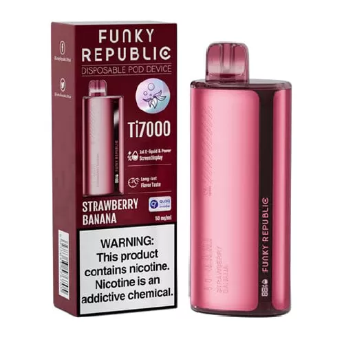 Strawberry Banana Disposable Vape (7000 Puffs) by Funky Republic Ti7000