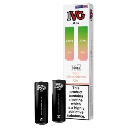 Sour Watermelon Kiwi IVG Air Replacement Pods - 20mg - Vape Product (B8AAB8)